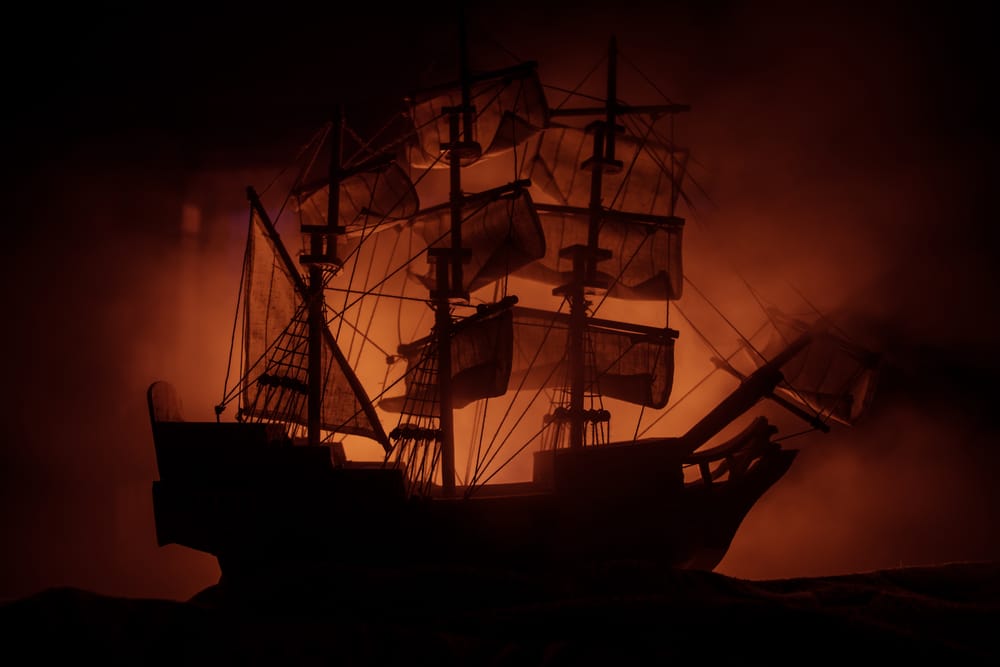 The best ghost tours in Mystic CT in downtown near our bed and breakfast, photo of a haunted pirate ship